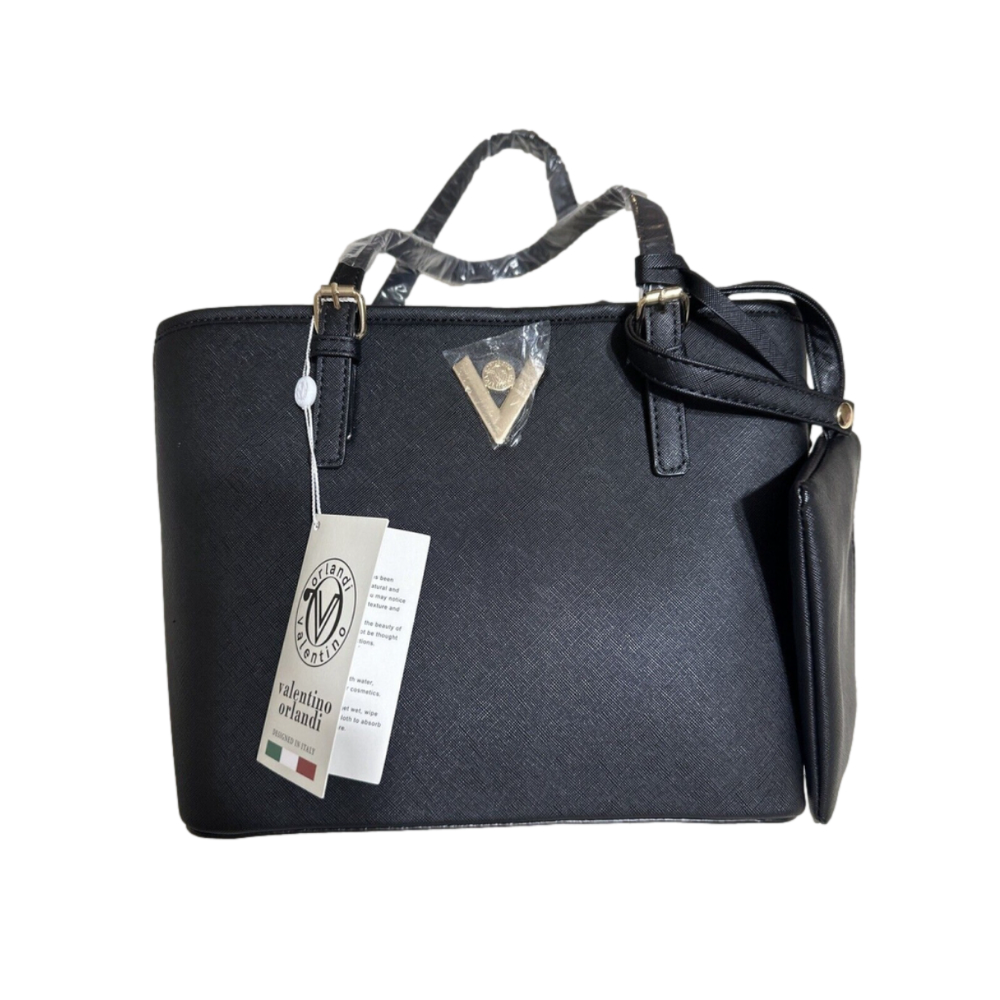 Valentino Orlandi Black Tote Bag With Wallet New with Tags MSRP $200